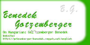 benedek gotzemberger business card